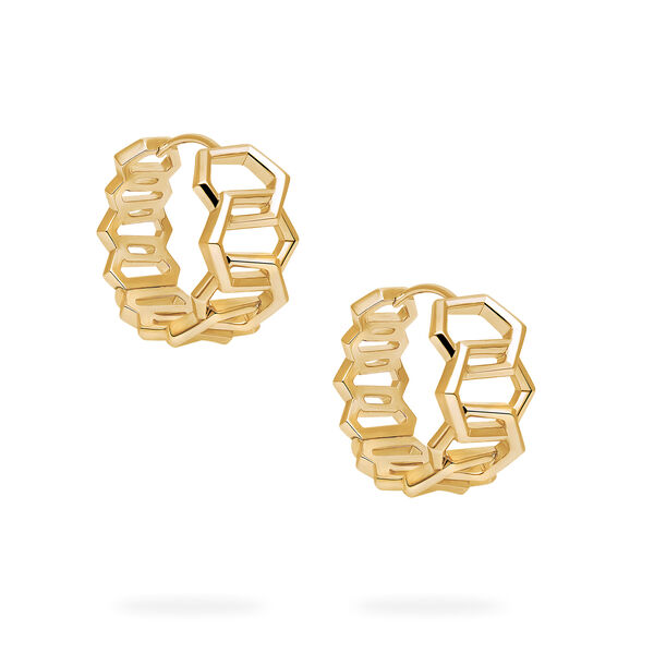 Yellow Gold Interlock Hoop Earrings